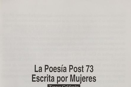 "La poesía chilena Post 73. Escrita por mujeres".