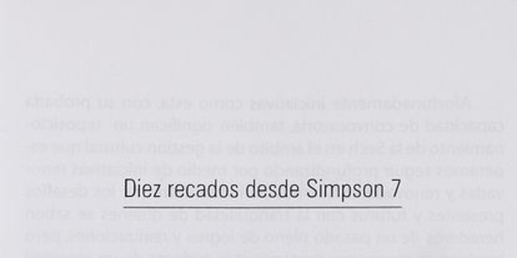 Diez recados desde Simpson 7