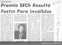 Premio SECH resultó Festín para inválidos