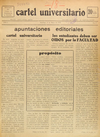 Cartel universitario. Año 1, número 1 (2 de mayo de 1930) - Año 2, número 5 (junio de 1931)