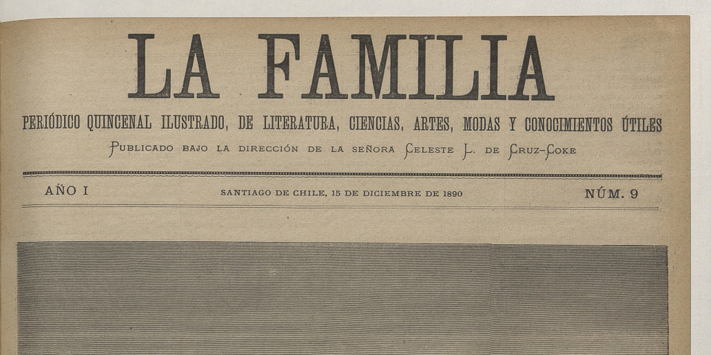 Portada de La Familia: año I, número 9, 15 de diciembre de 1890