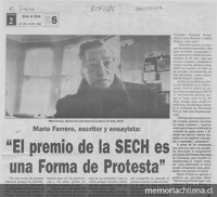 El Premio de la SECh es una forma de protesta