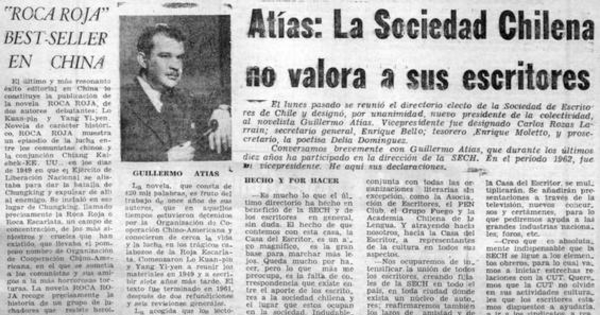 Atías: La Sociedad Chilena no valora a sus escritores