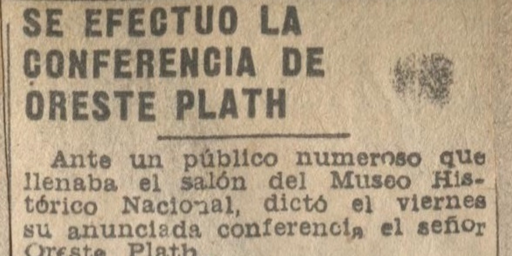 Se efectuó conferencia de Oreste Plath
