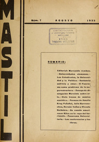 Mástil. Año 4, número 7, agosto de 1933