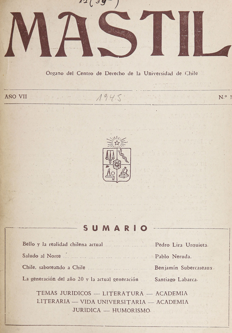 Mástil. Segunda época.Año VII. Número 1, abril 1945.