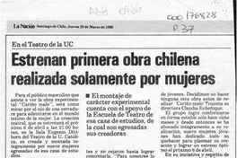Estrenan primera obra chilena realizada solamente por mujeres