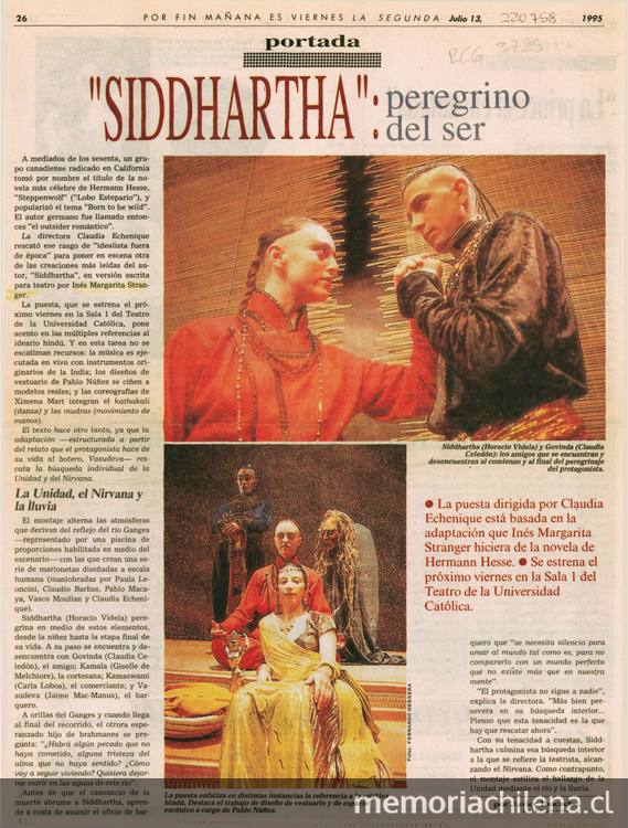 "Siddhartha", peregrino del ser