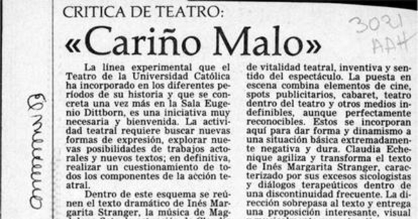 Cariño malo: crítica de teatro