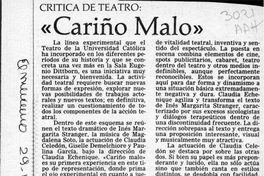 Cariño malo: crítica de teatro