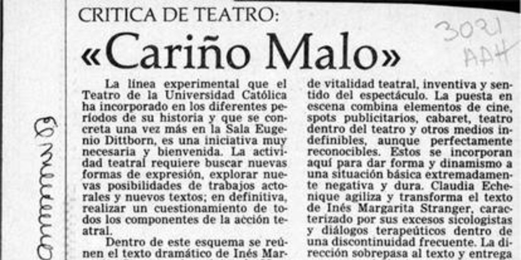 Cariño malo: crítica de teatro