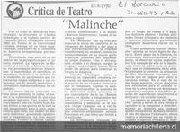 Malinche: crítica de teatro