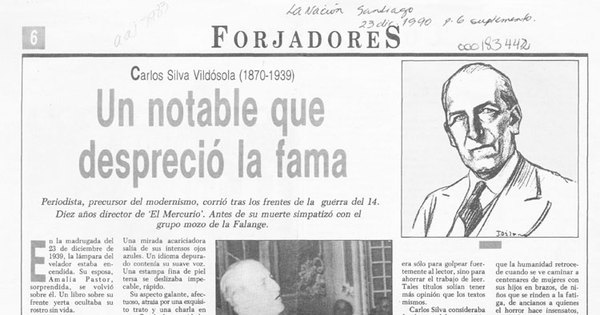 Un notable que despreció la fama