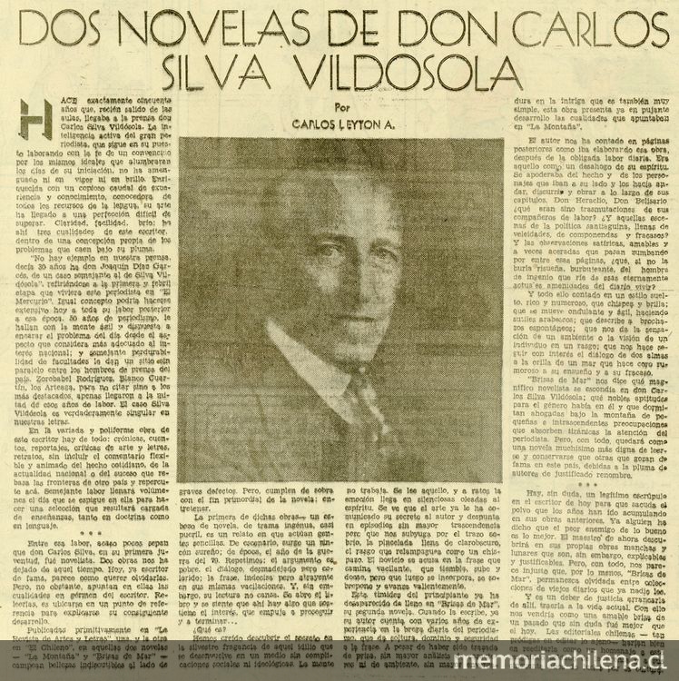 Dos novelas de Don Carlos Silva Vildósola