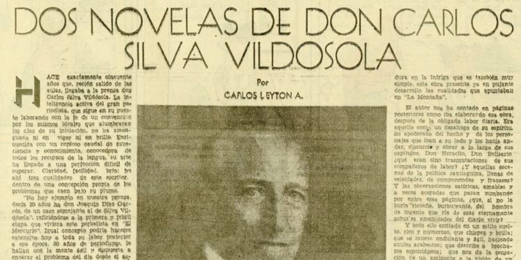 Dos novelas de Don Carlos Silva Vildósola