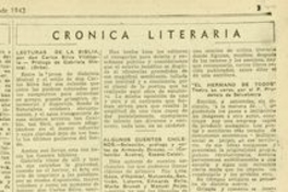 Crónica literaria: Lecturas de la Biblia