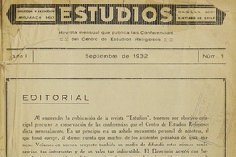 Estudios: número 1, septiembre 1932