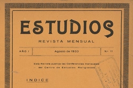 Estudios. Año 1, número 11, agosto de 1933