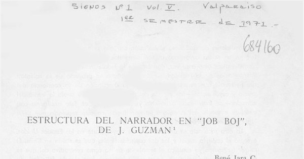 Estructura del narrador en 'Job-Boj