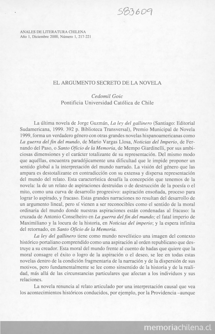 El argumento secreto de la novela