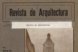 Revista de Arquitectura. Número 1, mayo de 1922