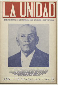 La Unidad. Órgano oficial de los obreros de ENAMI - Las Ventanas: año II, número 23, diciembre de 1971