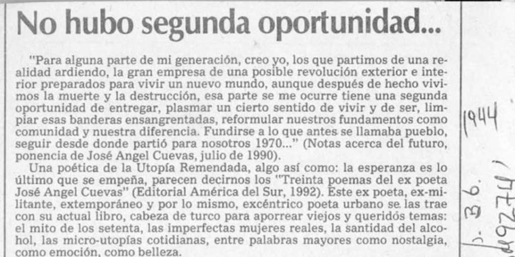 No hubo segunda oportunidad