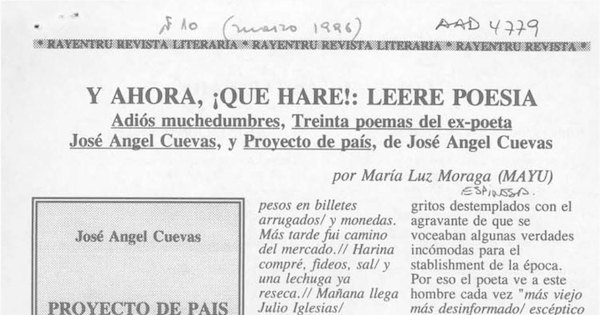 Y ahora, qué haré! leeré poesía