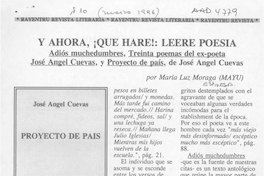 Y ahora, qué haré! leeré poesía