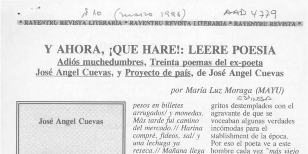 Y ahora, qué haré! leeré poesía