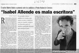 "Isabel Allende es mala escritora"