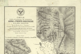 Abra i puerto Molyneux en el canal Concepción [mapa] :Chile : Costa occidental de Patagonia /Plano levantado por los Oficiales de la Corbeta "Chacabuco" ; bajo las órdenes del capitán de fragata Sr. Enrique M. Simpson.