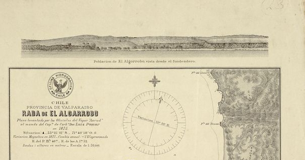 Rada de El Algarrobo [material cartográfico] :Chile : Provincia de Valparaíso /Plano levantado por el Comte. del vapor Ancud Cap. de Corb. Luis Pomar ... [et al.]