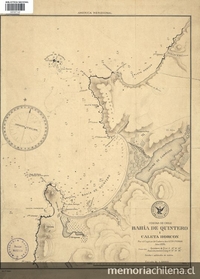 Pie de imagen: Mapa elaborado por Pomar, Luis de la Bahía de Quintero y Caleta Horcón.