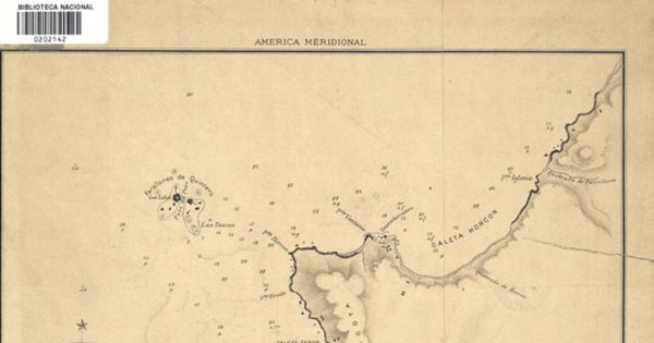 Pie de imagen: Mapa elaborado por Pomar, Luis de la Bahía de Quintero y Caleta Horcón.