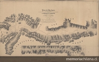 Pie de imagen: Plano del río Aysén i del paso Simpson[material cartográfico] /levantado de órden del Comandante de la Corbeta "Chacabuco" C. de F. D. Enrique M. Simpson, por los Oficiales del mismo buque, D.A. Garrao i D.J.M. Simpson en diciembre de 1871.