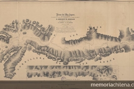 Pie de imagen: Plano del río Aysén i del paso Simpson[material cartográfico] /levantado de órden del Comandante de la Corbeta "Chacabuco" C. de F. D. Enrique M. Simpson, por los Oficiales del mismo buque, D.A. Garrao i D.J.M. Simpson en diciembre de 1871.