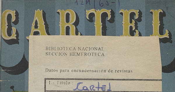 Cartel. Número 1, 11 de agosto de 1945