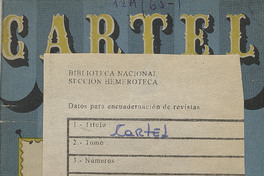 Cartel. Número 1, 11 de agosto de 1945
