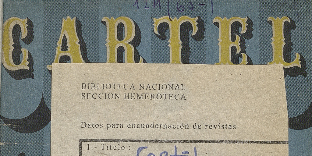 Cartel. Número 1, 11 de agosto de 1945