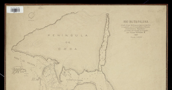 Pie de imagen: Río Buta-Palena[mapa] :desde el mar hasta sus primeros rápidos