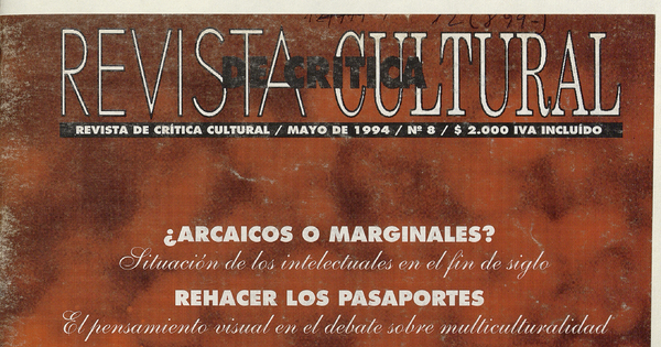 Revista de crítica cultural. Número 8, mayo de 1994