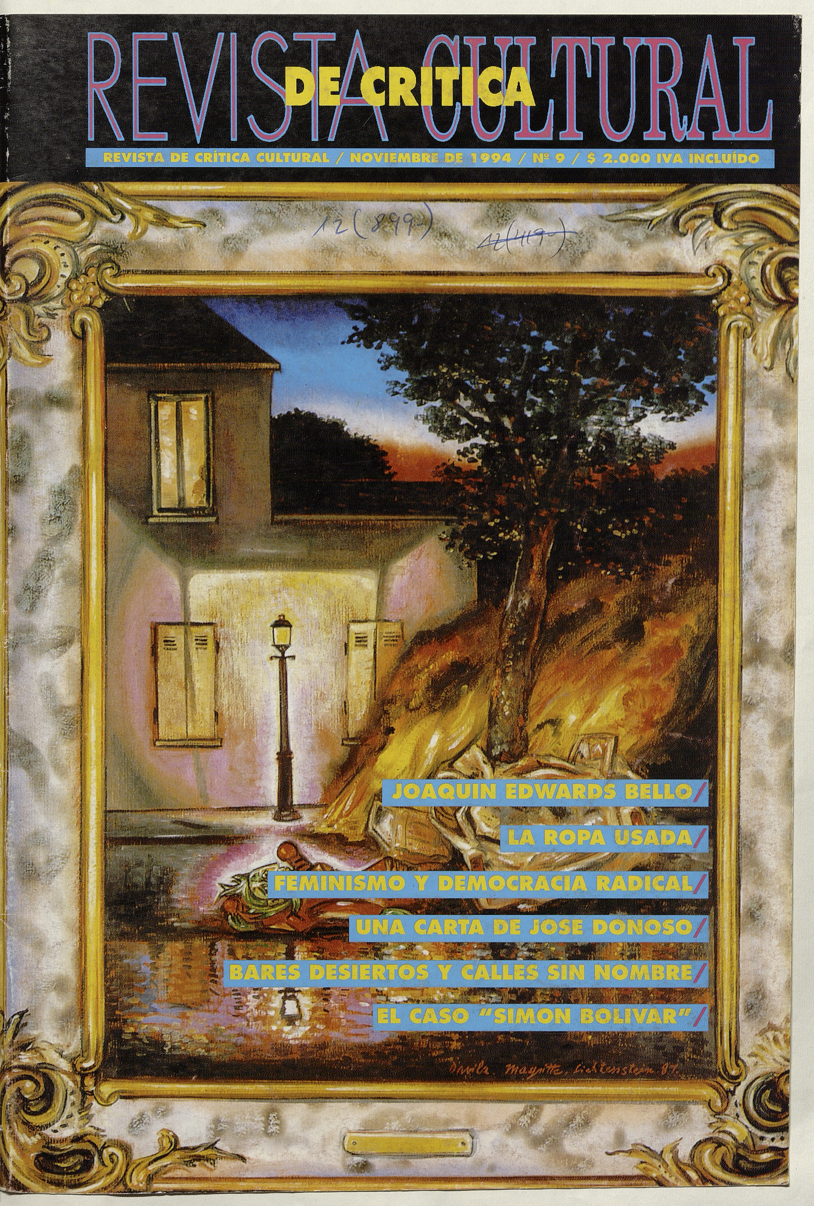 Revista de crítica cultural. Número 9, noviembre de 1994