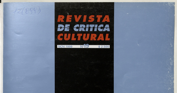 Revista de crítica cultural. Número 19, noviembre de 1999