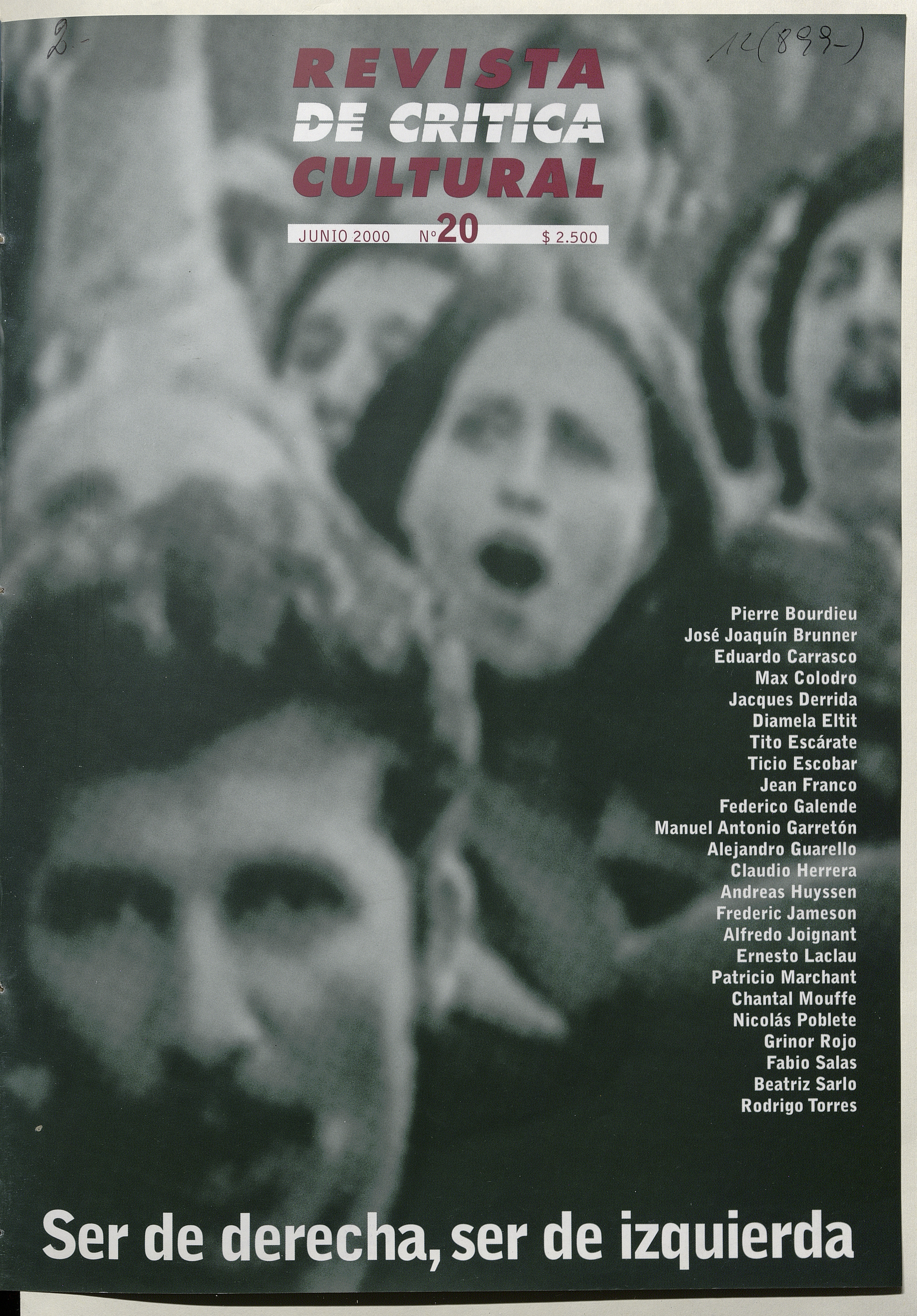 Revista de crítica cultural. Número 20, junio de 2000