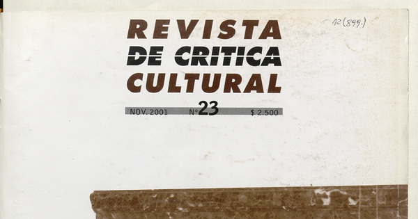Revista de crítica cultural. Número 23, noviembre de 2001