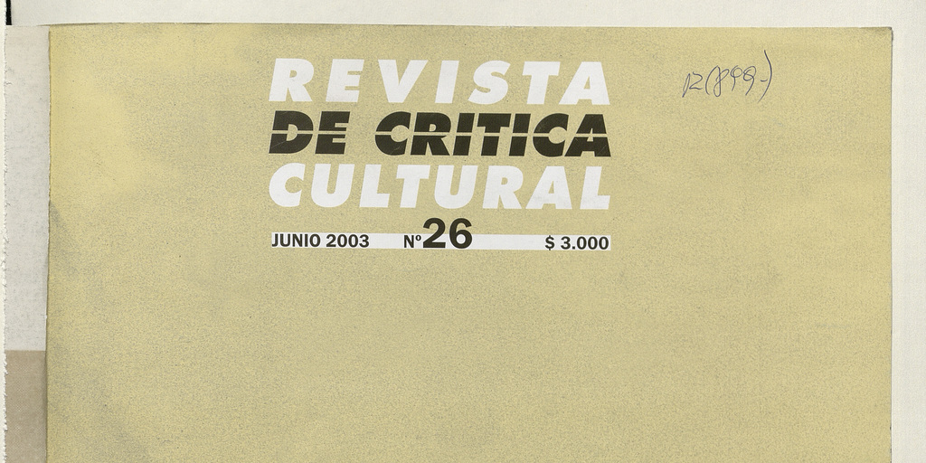 Revista de crítica cultural. Número 26, junio de 2003