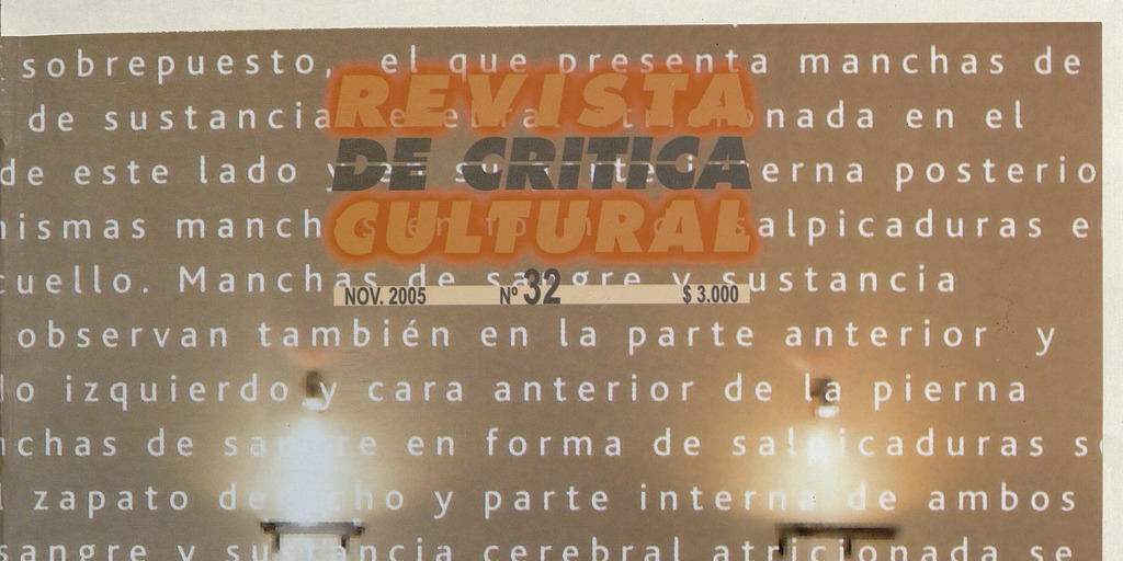 Revista de crítica cultural. Número 32, noviembre de 2005