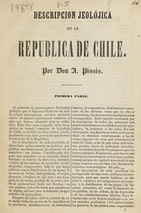 Descripción jeolójica de la República de Chile