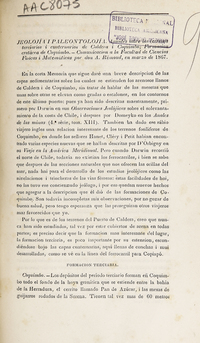 Jeolojía i paleontolojía: apuntes sobre los terrenos terciarios i cuaternaria de Caldera i Coquimbo, formación cretácea de Coquimbo.